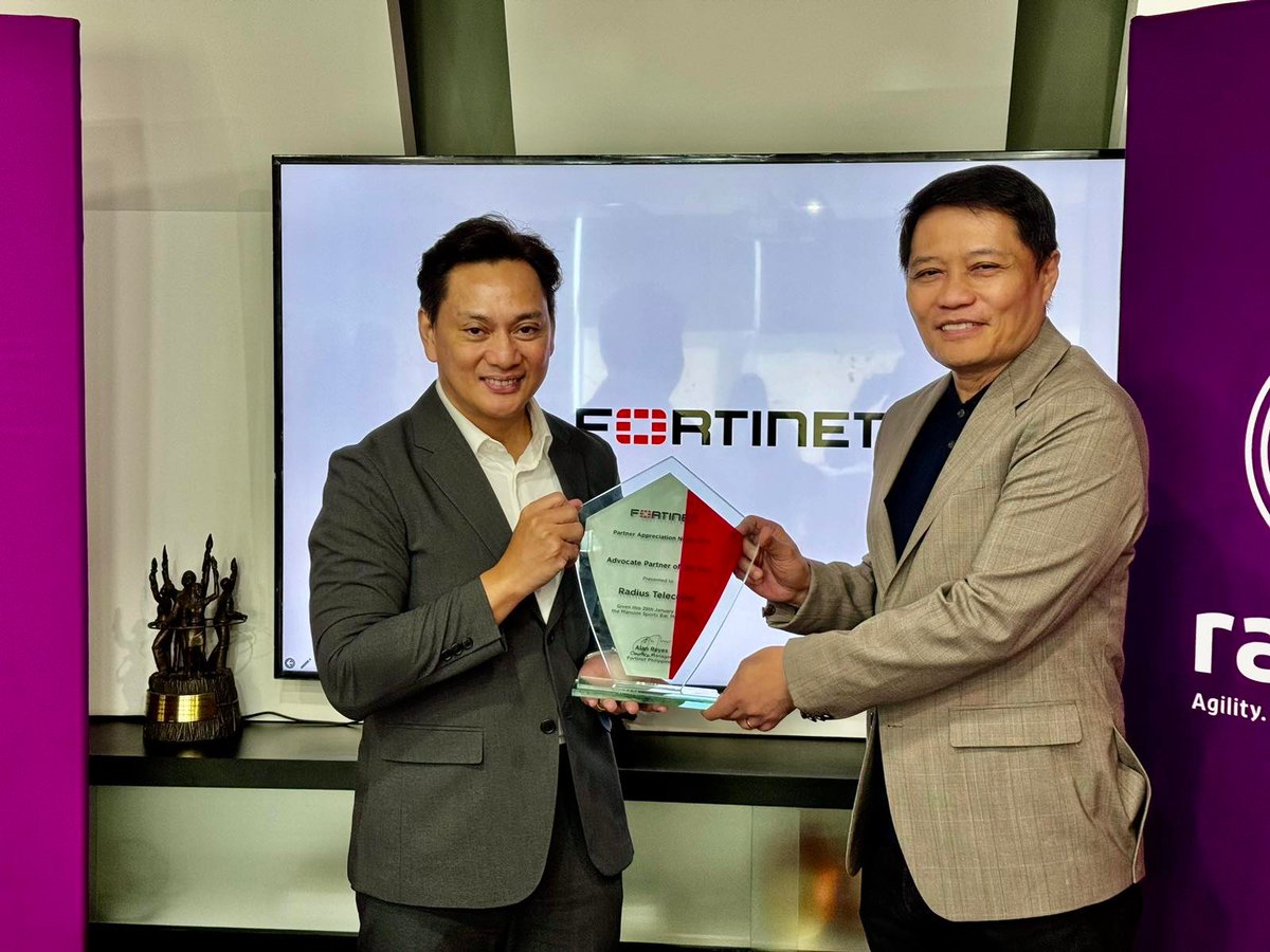 Fortinet Philippines recognized its valuable partnership with Radius Telecoms, Inc. by bestowing the Advocate Partner of the Year Award in January 2024.